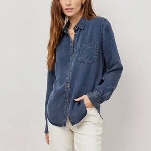 Dark Denim Button Up Shirt Size S